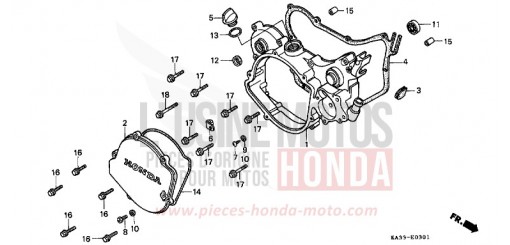 RIGHT CRANKCASE COVER (2) CR125RK de 1989